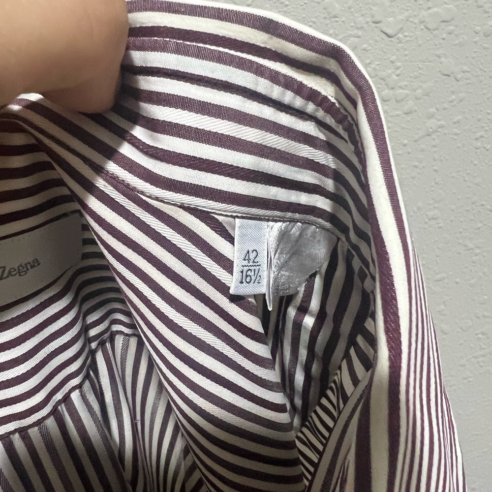 Ermenegildo Zegna Dress Shirt 42/16.5 Striped - Picture 6 of 7